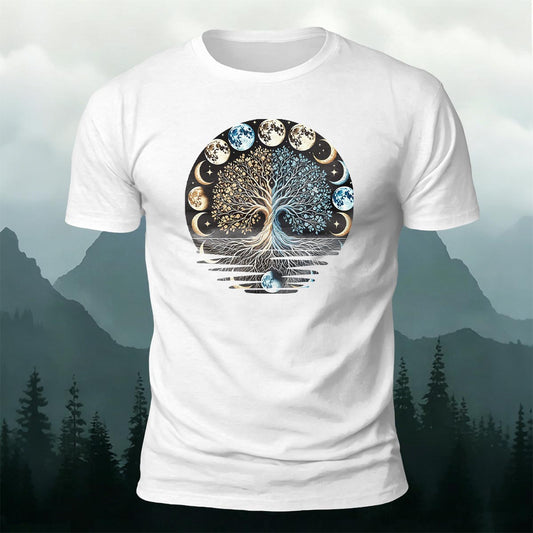 Tech Moon Fashion Print Casual Cotton T-Shirt
