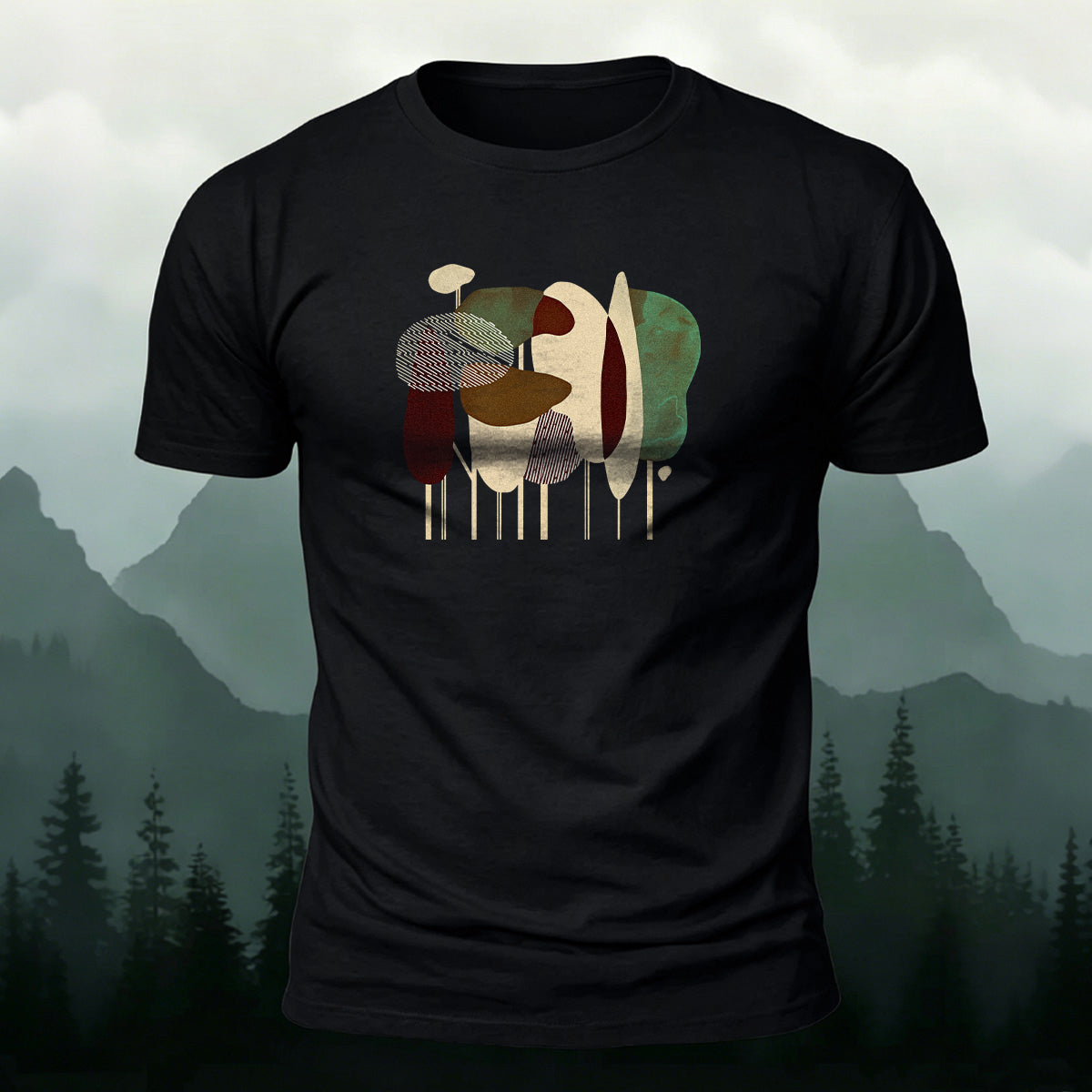 Cartoon Forest Simple Fashion Premium Cotton T-Shirt