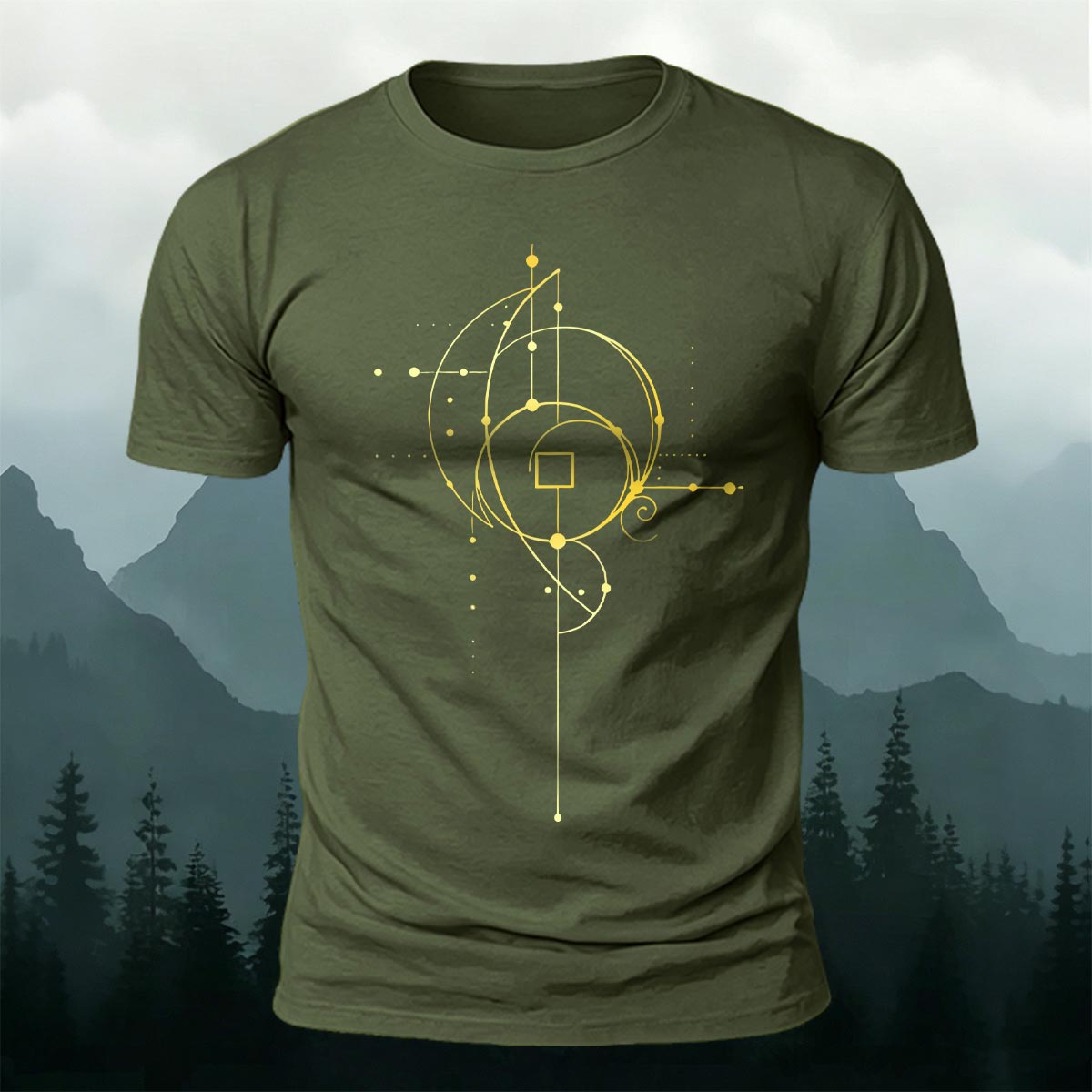 Geometric Print Casual Cotton T-Shirt
