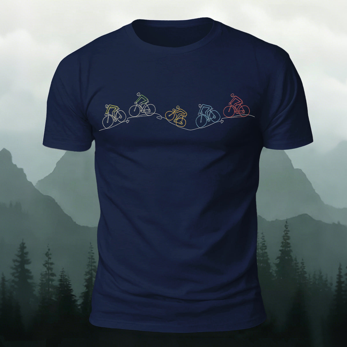 Fun Cycling Graphic Casual Skin-friendly T-Shirt