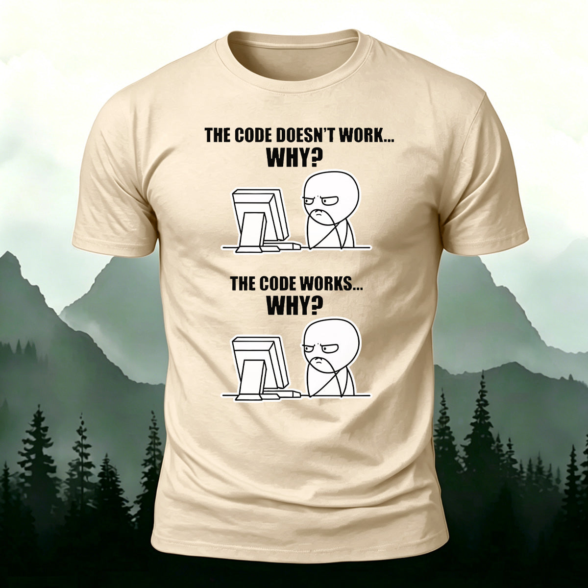 Fun Work Status Graphic Soft Skin-Friendly T-Shirt