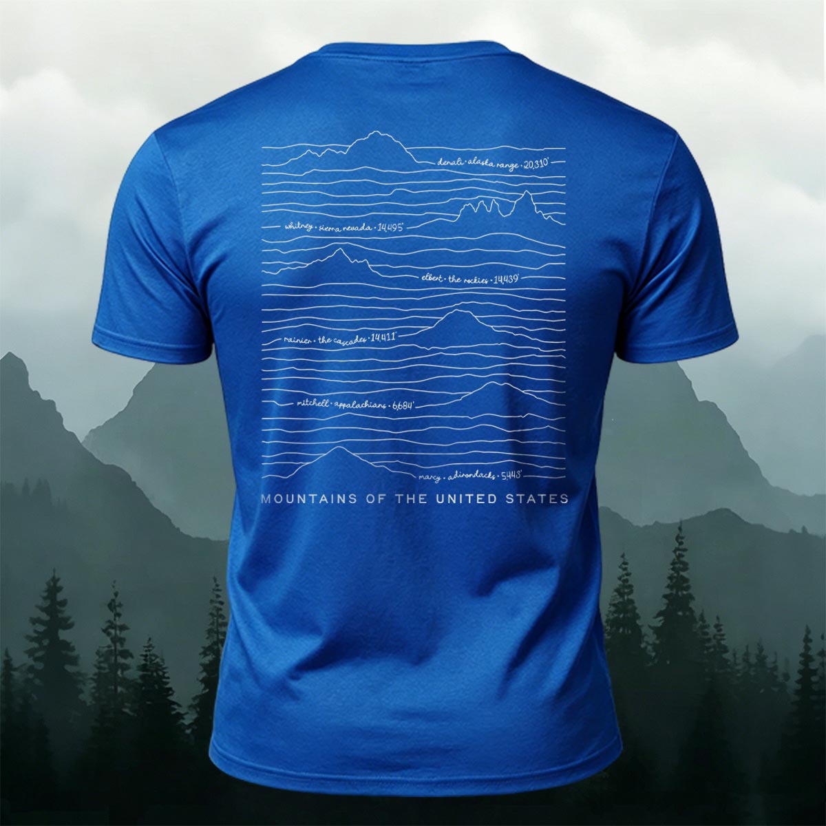 Mountain Print on the Back Relaxed-Fit Cotton T-Shirt