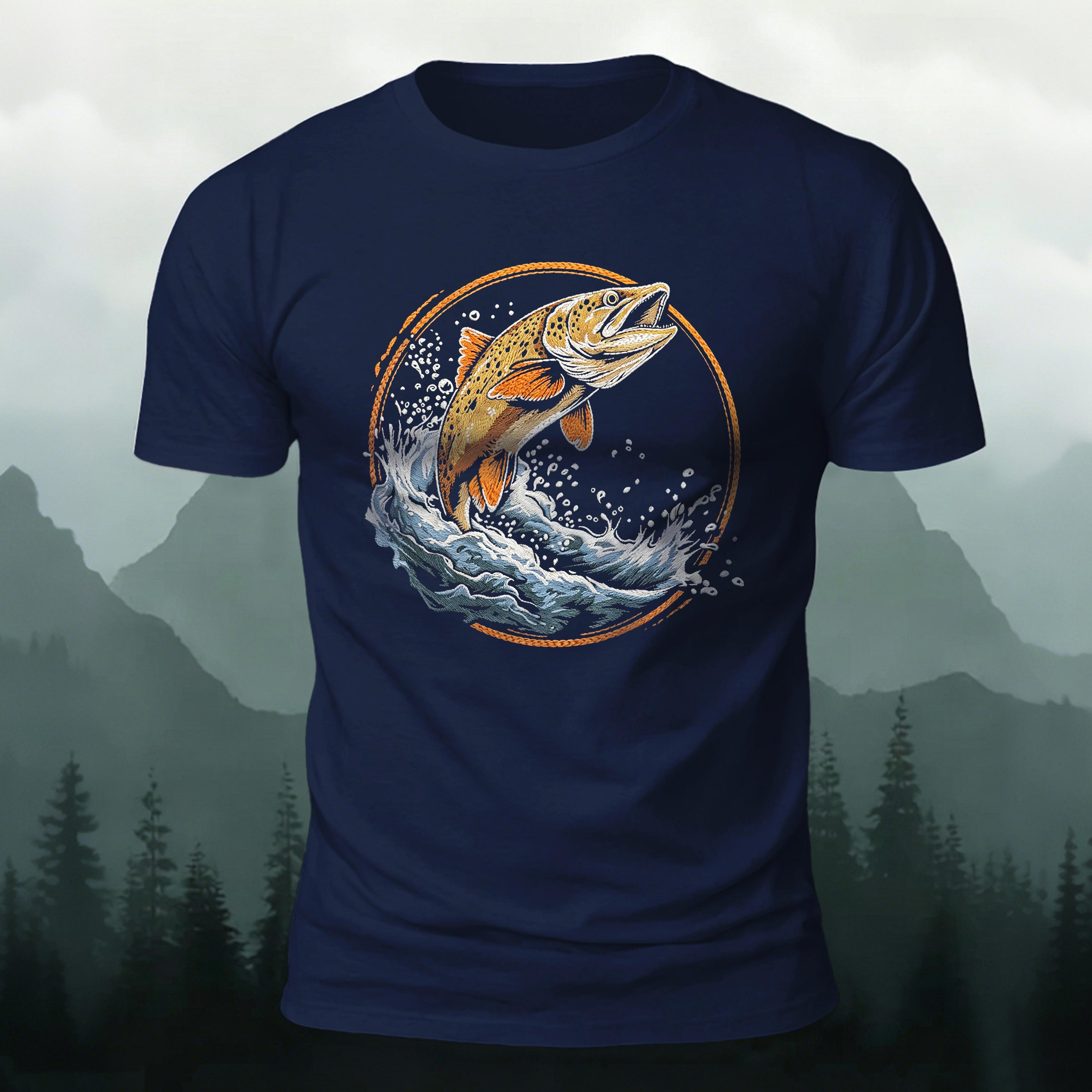 Fish Pattern 3D UV Casual Premium Cotton T-Shirt