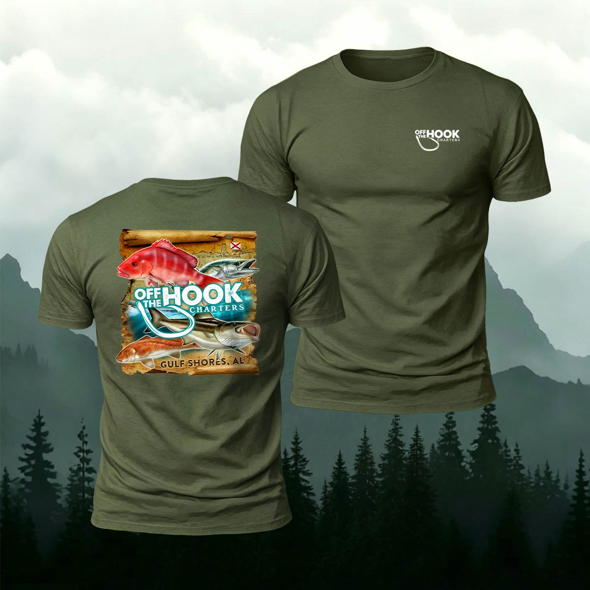 Off The Hook Fish Charters Casual Cotton T-Shirt