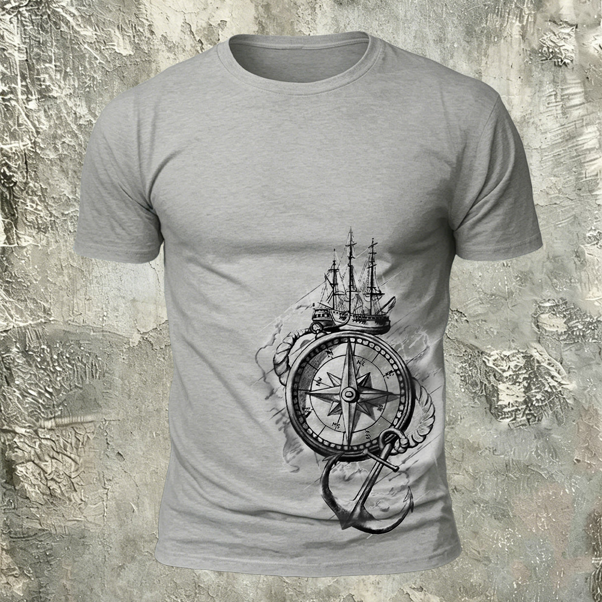 Nautical Graphic Premium Cotton Crew Neck T-Shirt