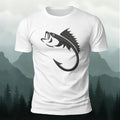 Fishbone Illustration Embroidered 100% Cotton Tee