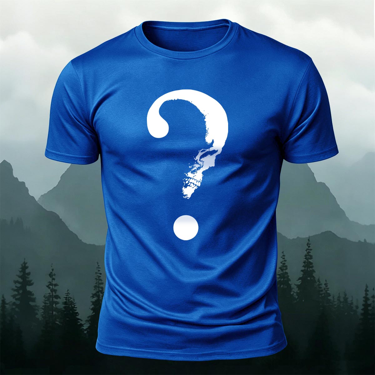 Abstract Question Mark Graphic Minimalist Breathable Tee