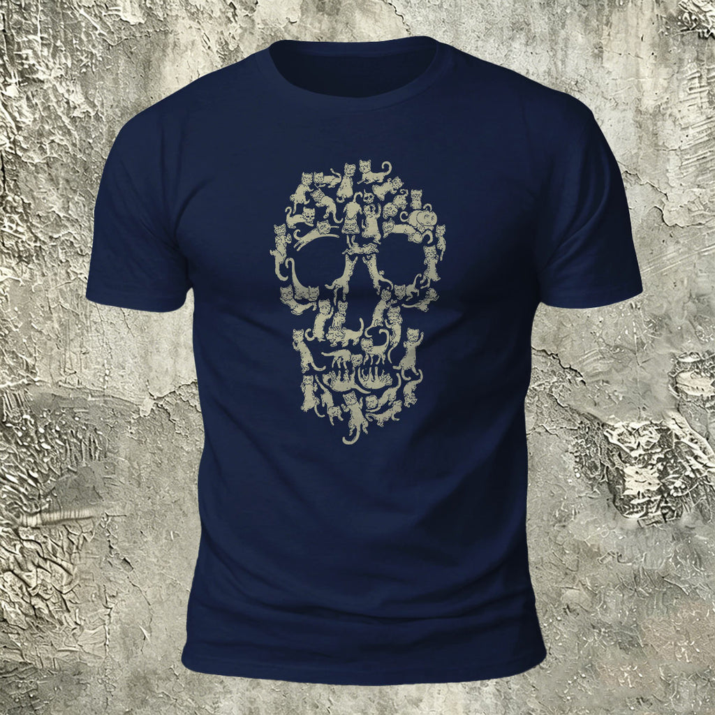 Creative Animal Collage Skull Print Casual Cotton T-Shirt