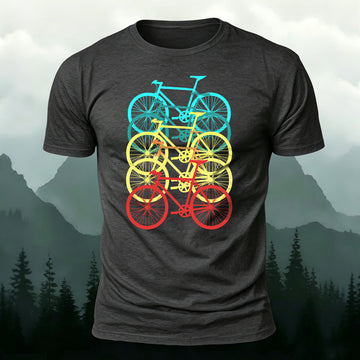 Bicycle Graphic Outdoor Soft Premium Cotton T-Shirt Dark Grey