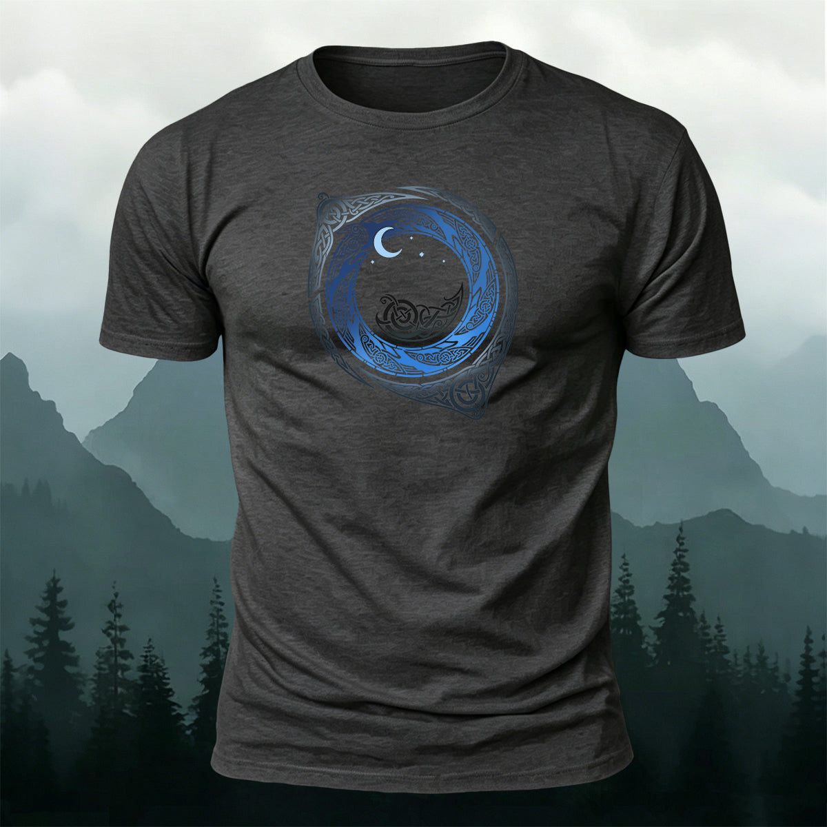 Spiral Mythical Totem Print Casual Cotton T-Shirt