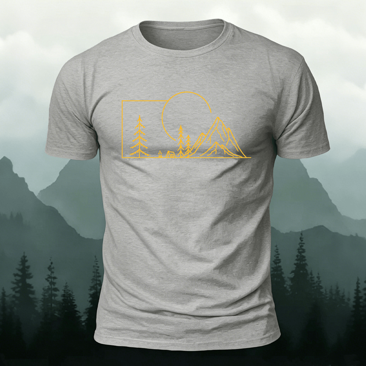 Minimalist Forest Nature Outdoor Casual Cotton Tee