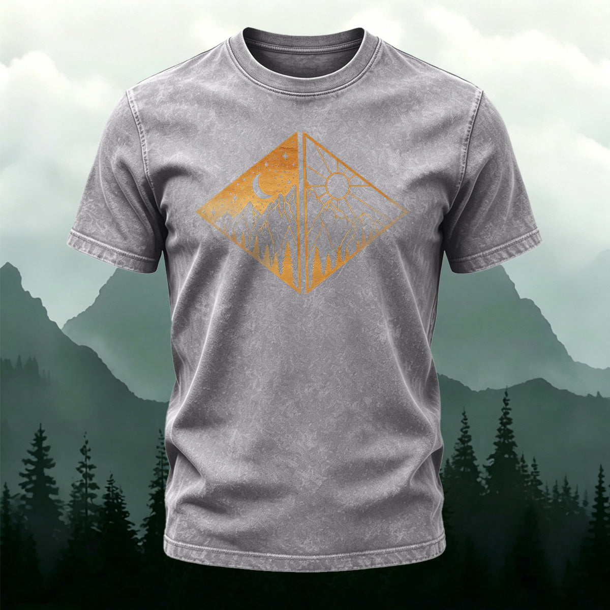 Scenic Geometric Patterns Ultra-soft Fabric T-Shirt