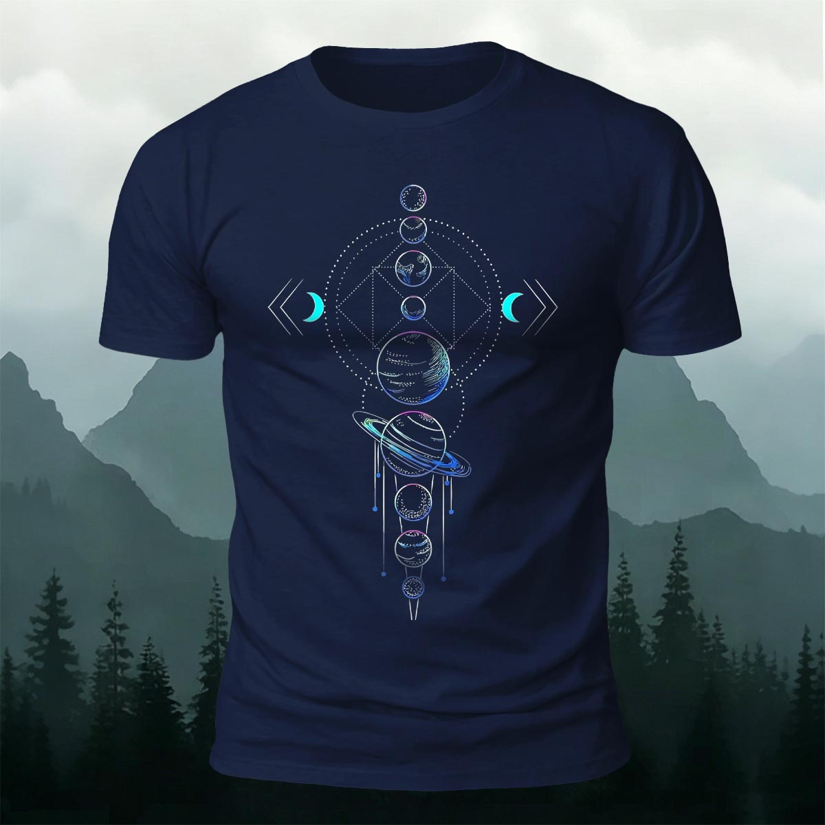 Science Fiction Universe Printed Casual Cotton T-Shirt
