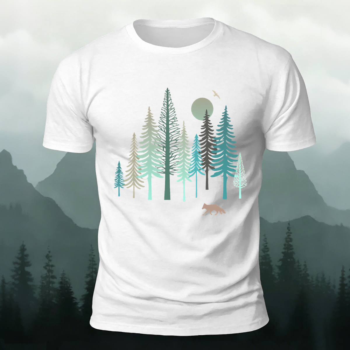 Woodland Pattern Casual Outdoor Soft-touch T-Shirt
