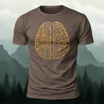 Simple Creative Brain Graphic Breathable Cotton T-Shirt