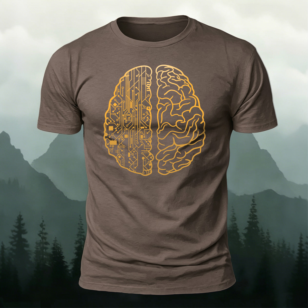 Simple Creative Brain Graphic Breathable Cotton T-Shirt