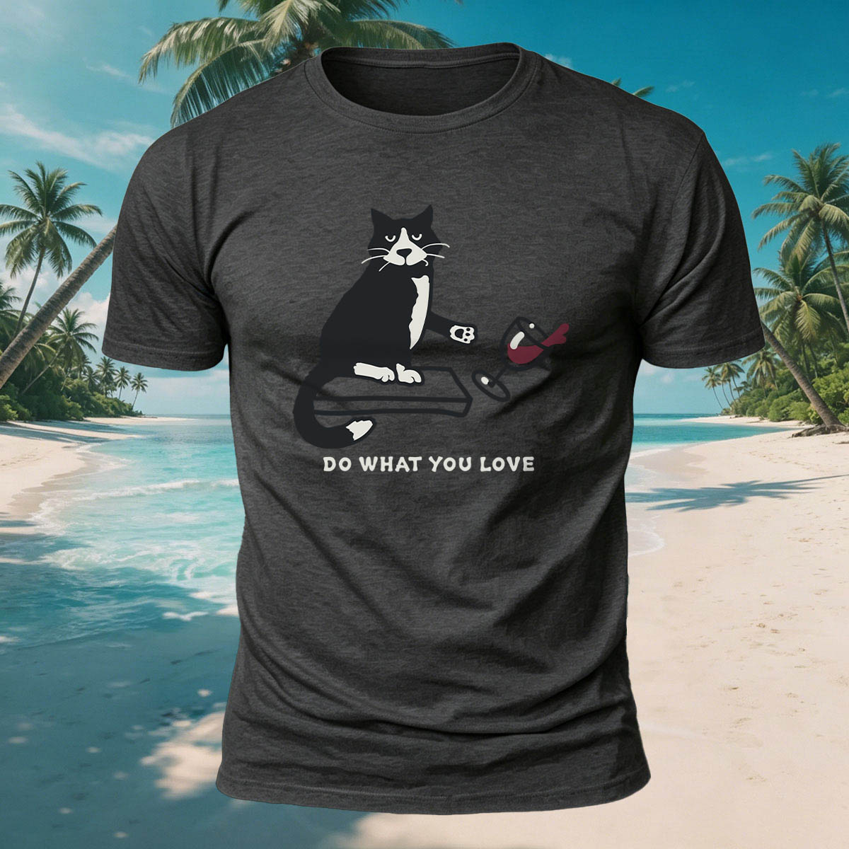 Kitten Spilling a Drink Print  Versatile Cotton T-Shirt