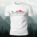 Morning Fishing Background Print Combed Cotton T-Shirt