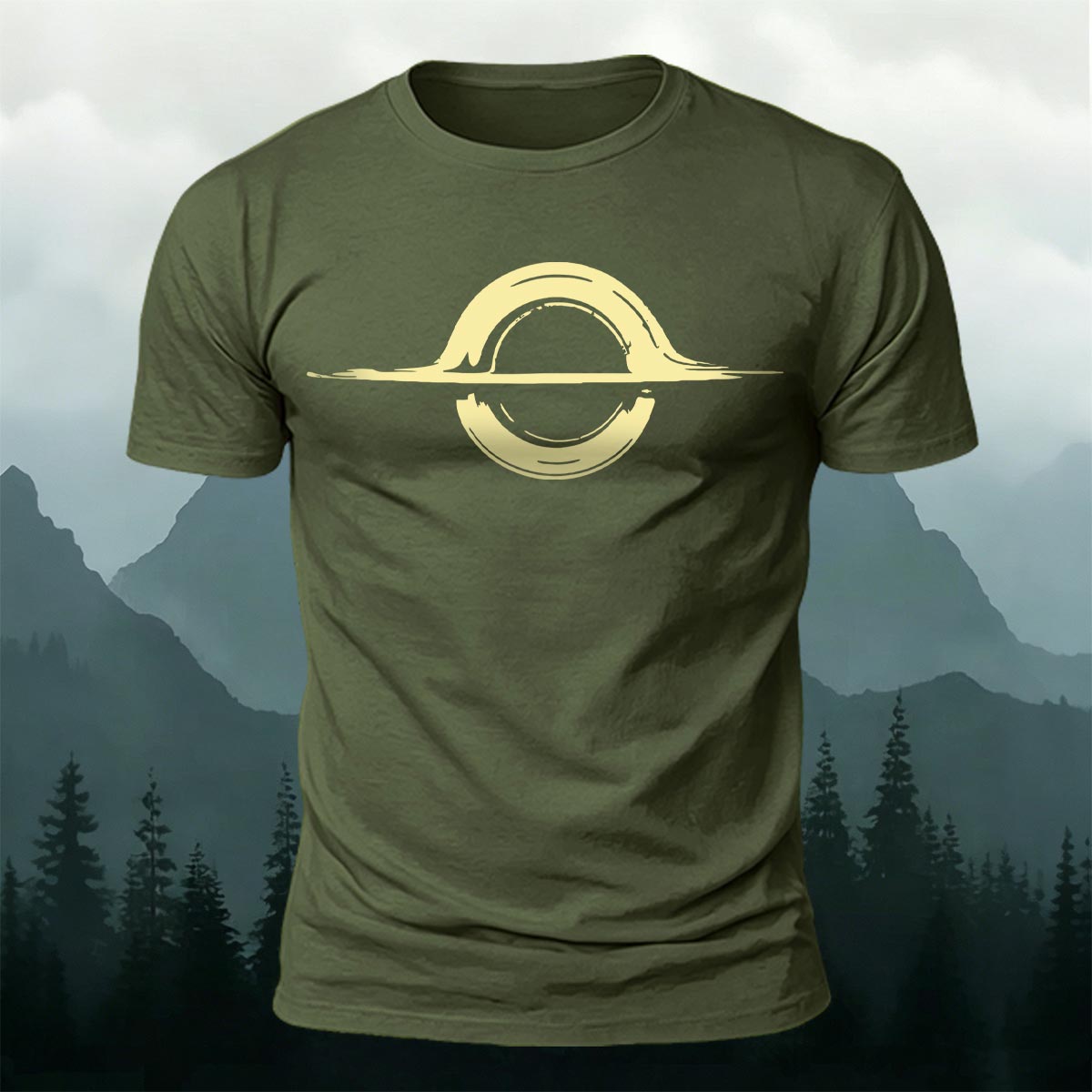 Abstract Sun Moon Graphic Minimalist Premium Cotton Tee AMG
