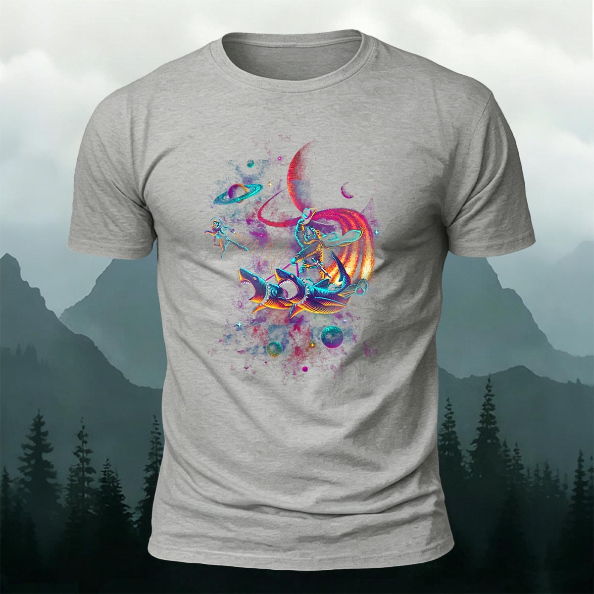 Fun Starry Sky Print Fashionable Breathable T-Shirt