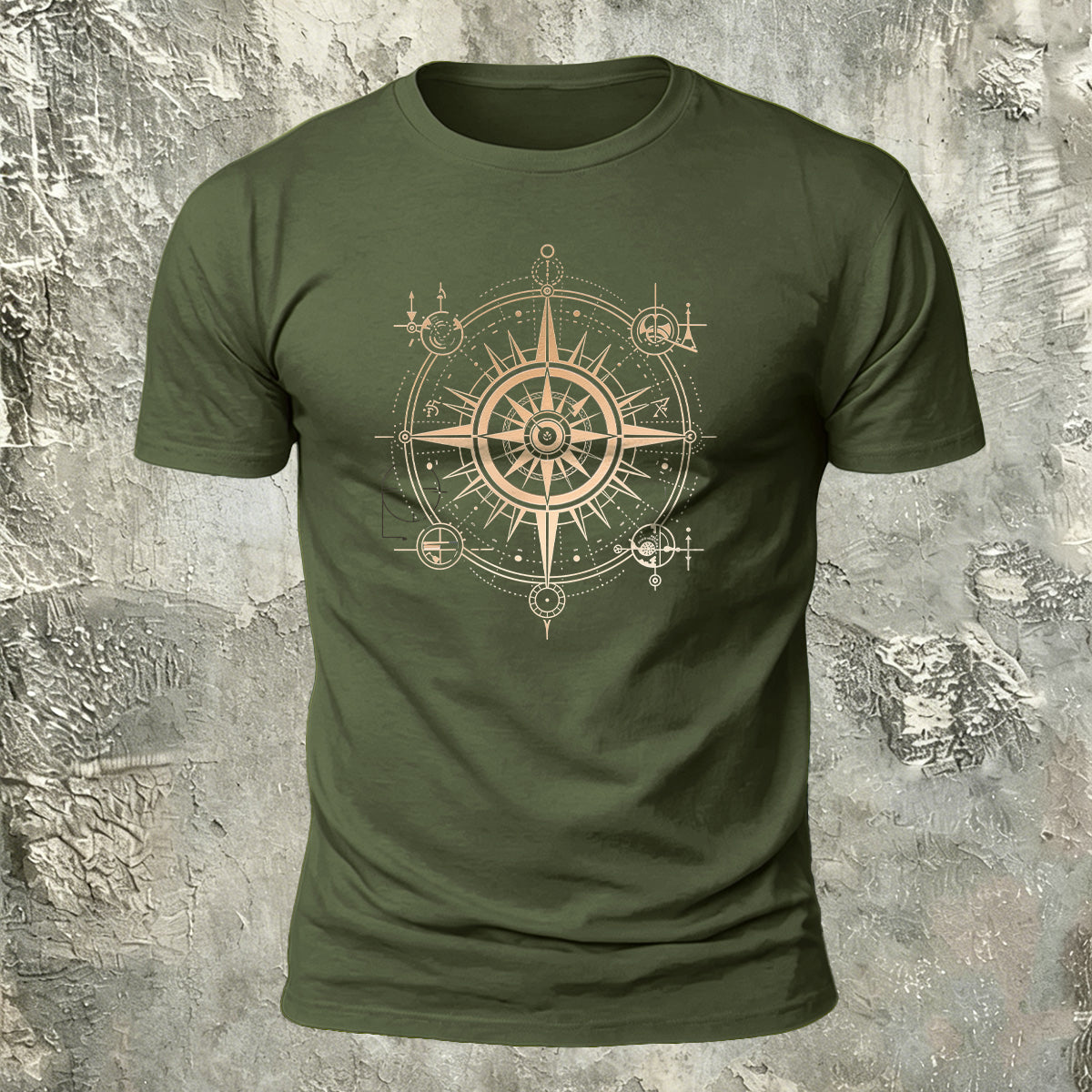 Nautical Compass Pattern Outdoor Premium Cotton T-Shirt