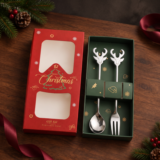 304 Steel Christmas Reindeer Cutlery Set