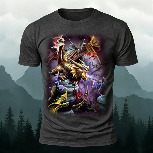 Western Dragon Fantasy Art Sublimation T-Shirt