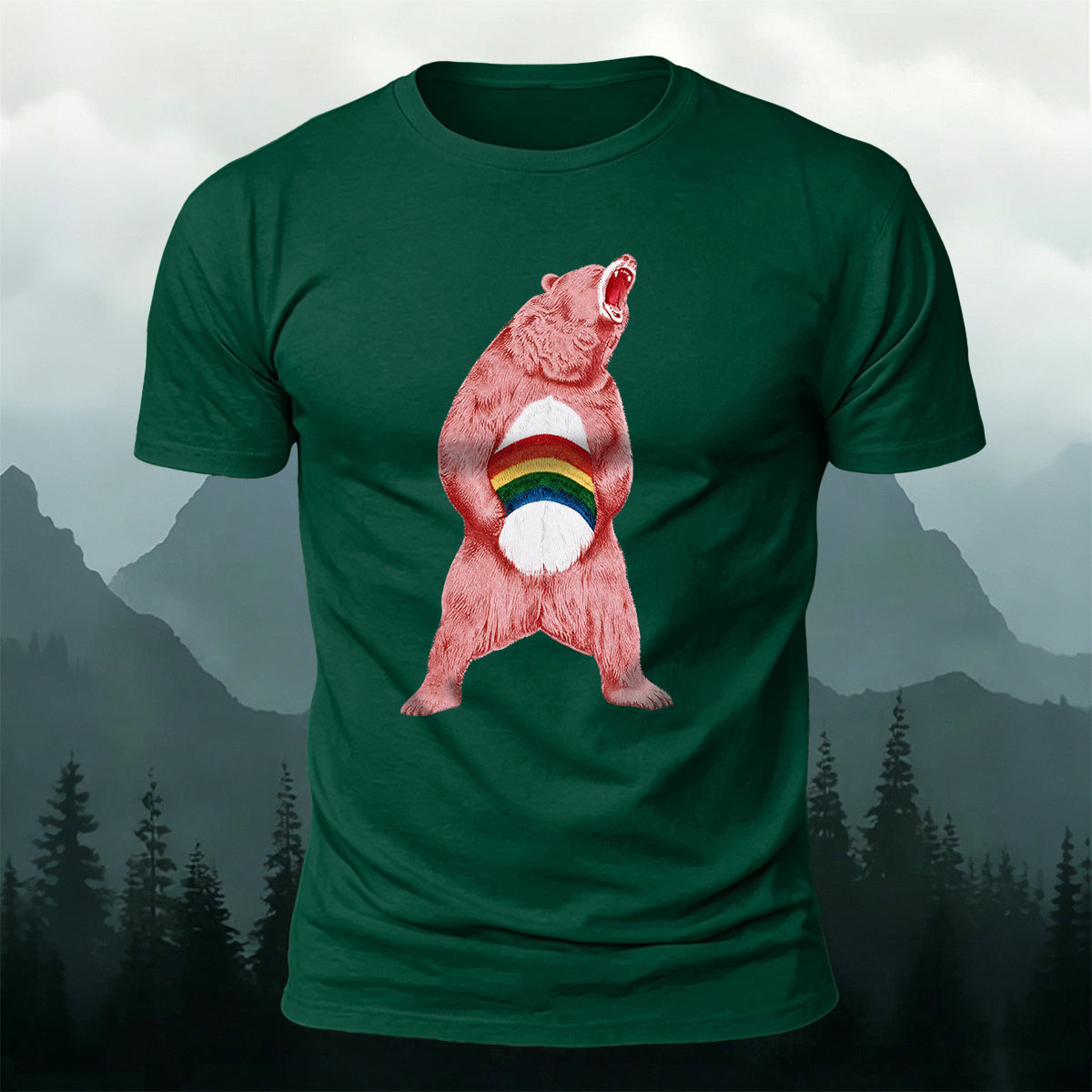 Angry Brown Bear Print Versatile Outdoor T-Shirt