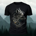 Cool Wolf-Head Print Cotton Casual T-Shirt