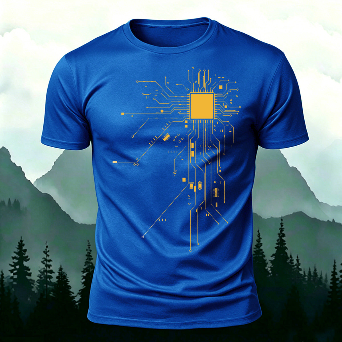 Circuit Pattern Trend Premium Cotton T-Shirt