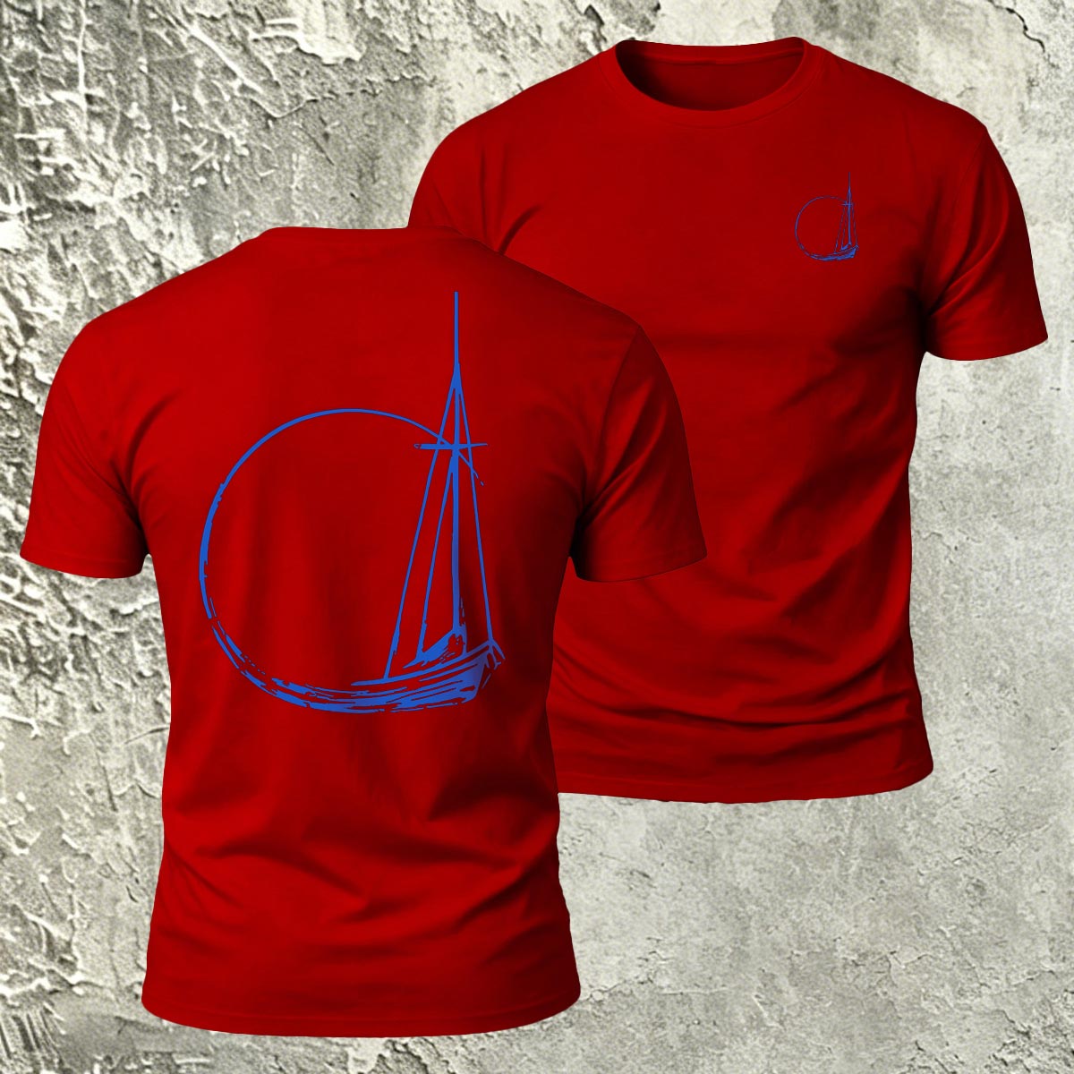 Minimalist Sailboat Line Fashion Skin-Friendly T-Shirt