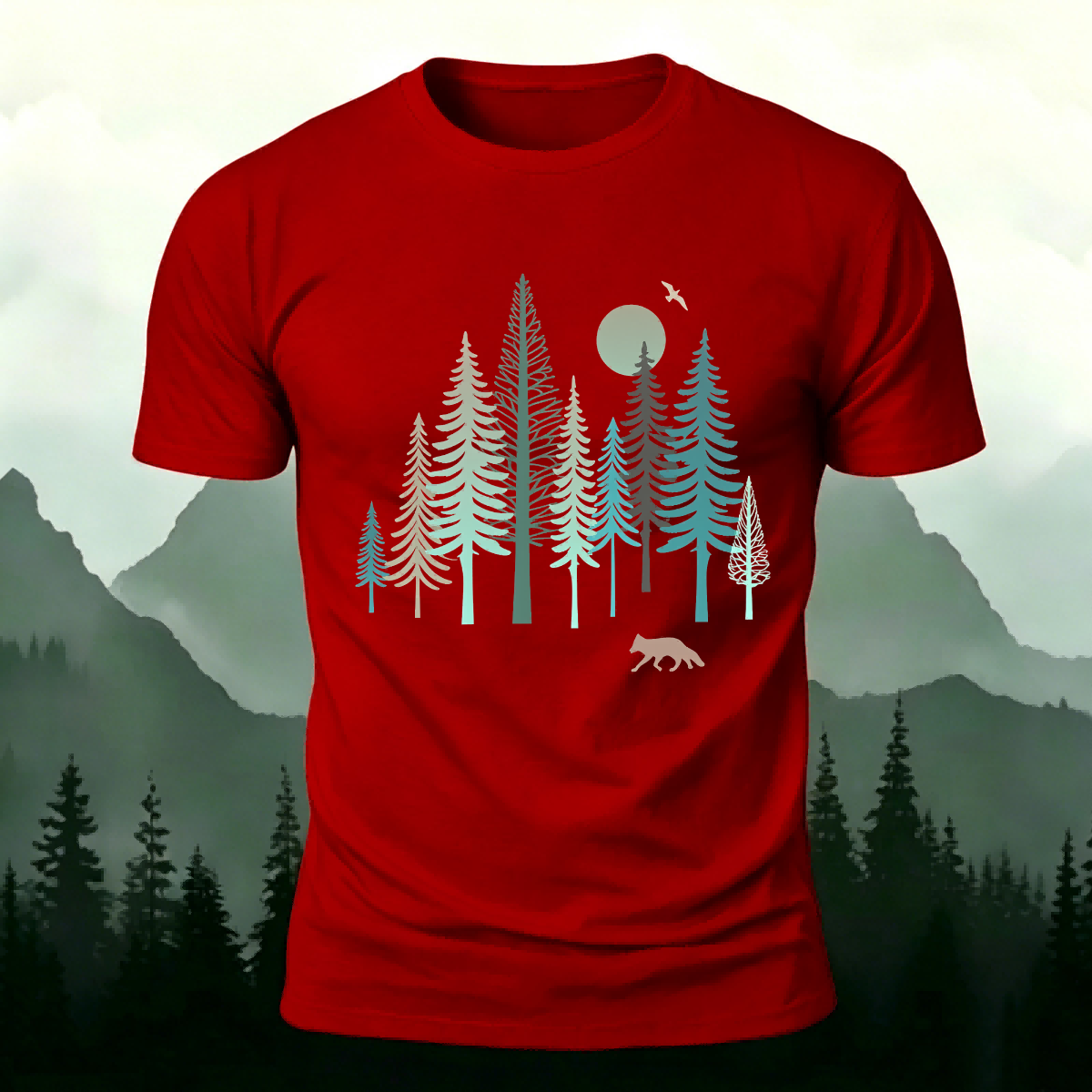 Woodland Pattern Casual Outdoor Soft-touch T-Shirt