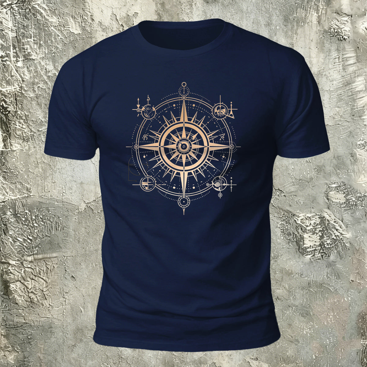 Nautical Compass Pattern Outdoor Premium Cotton T-Shirt