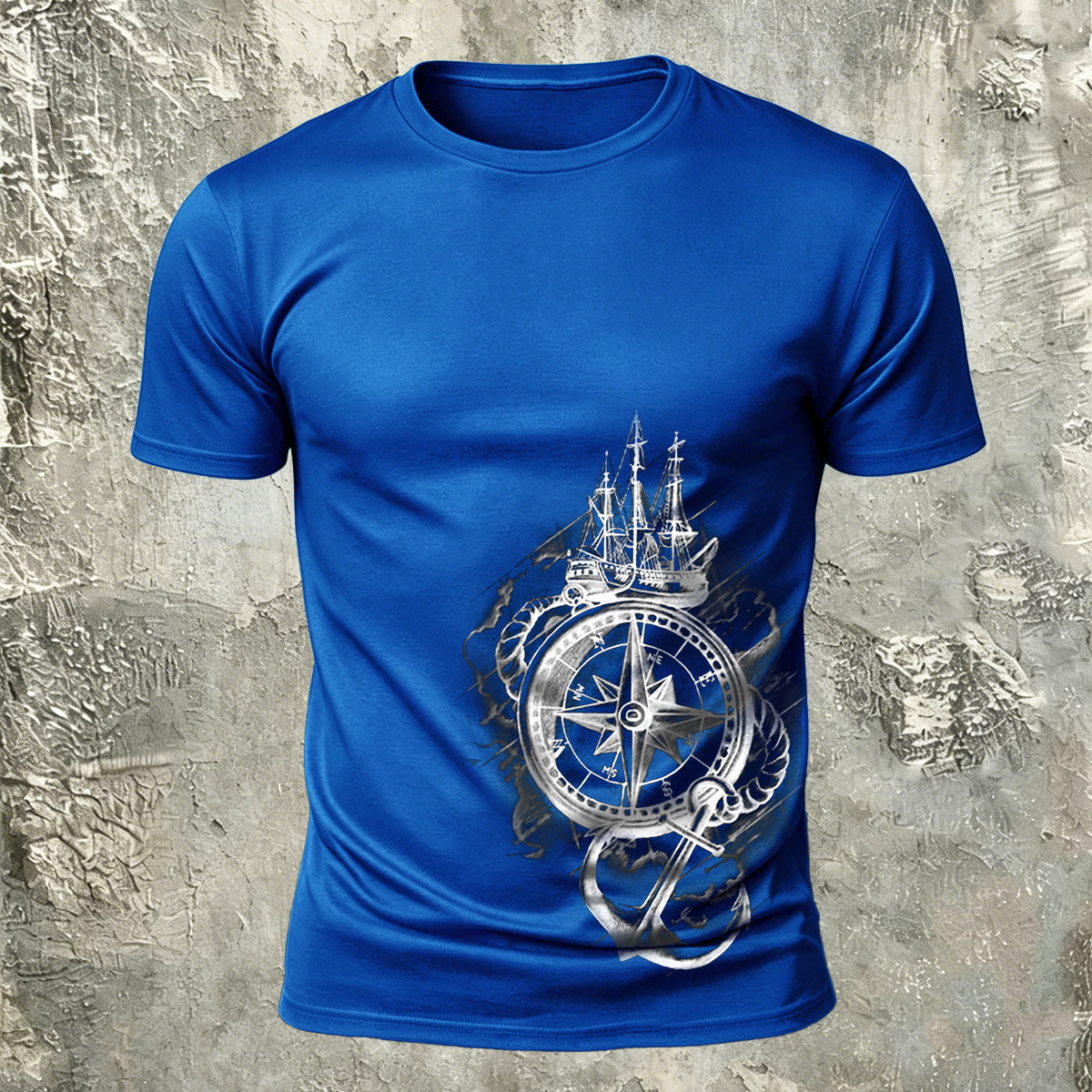 Nautical Graphic Premium Cotton Crew Neck T-Shirt