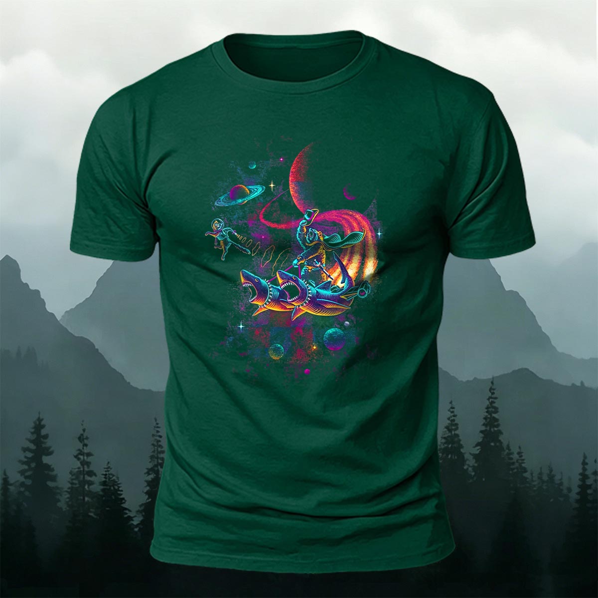 Fun Starry Sky Print Fashionable Breathable T-Shirt