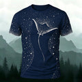 Starry Sky and Deep Sea Print Casual T-Shirt