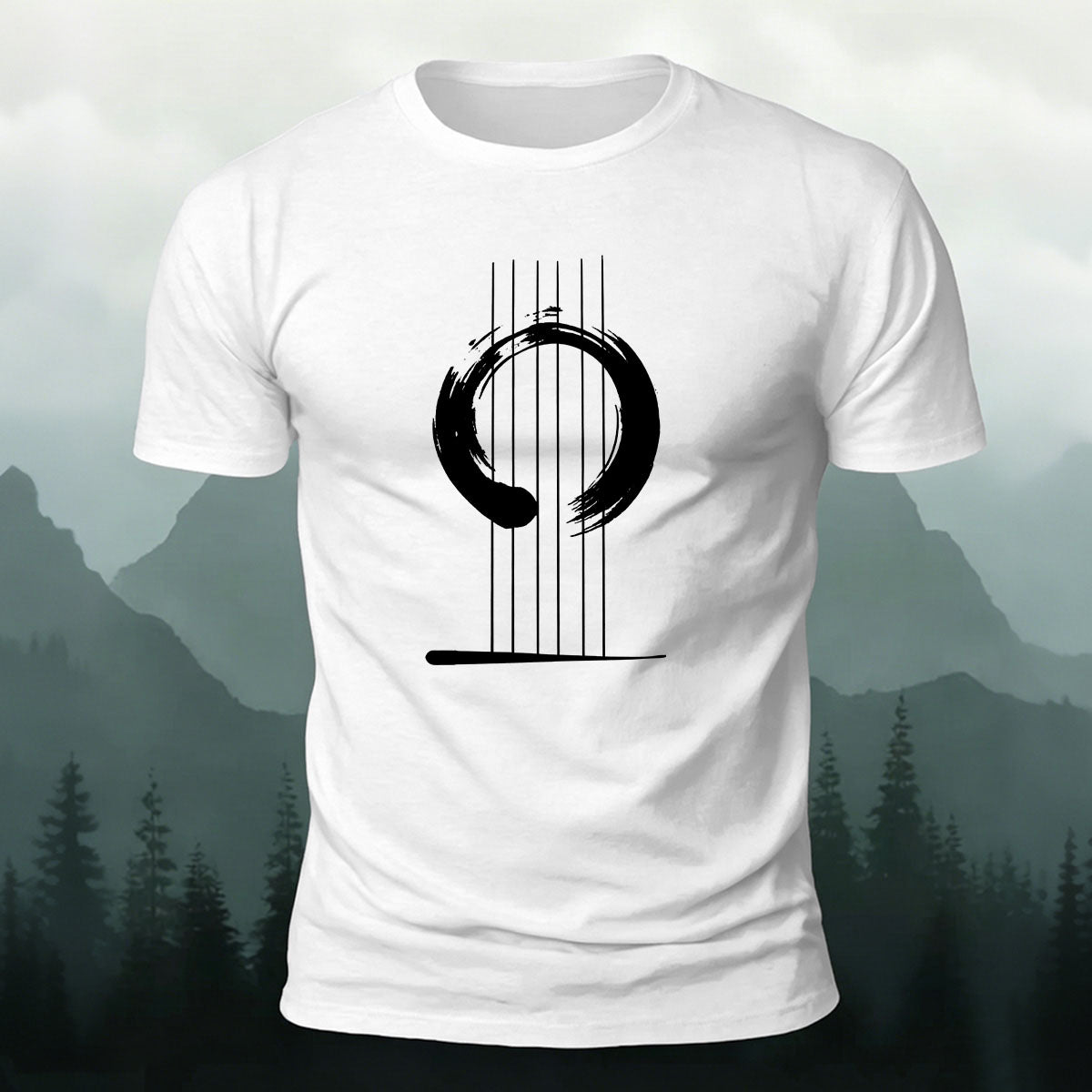 Artistic Line Print 100% Cotton T-Shirt