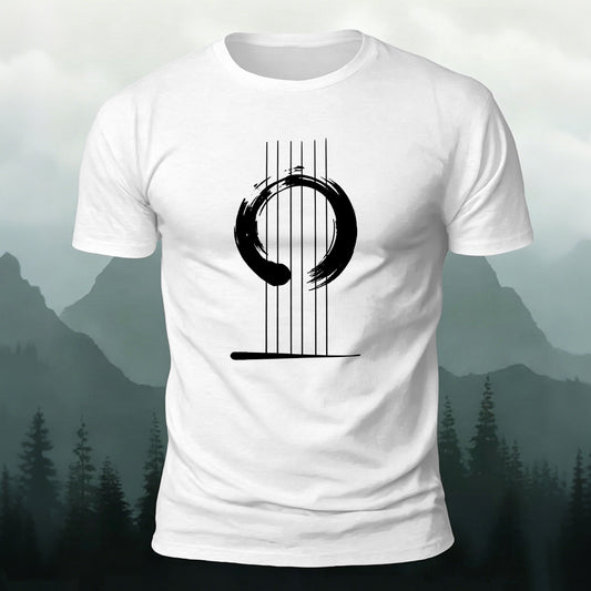 Artistic Line Print 100% Cotton T-Shirt