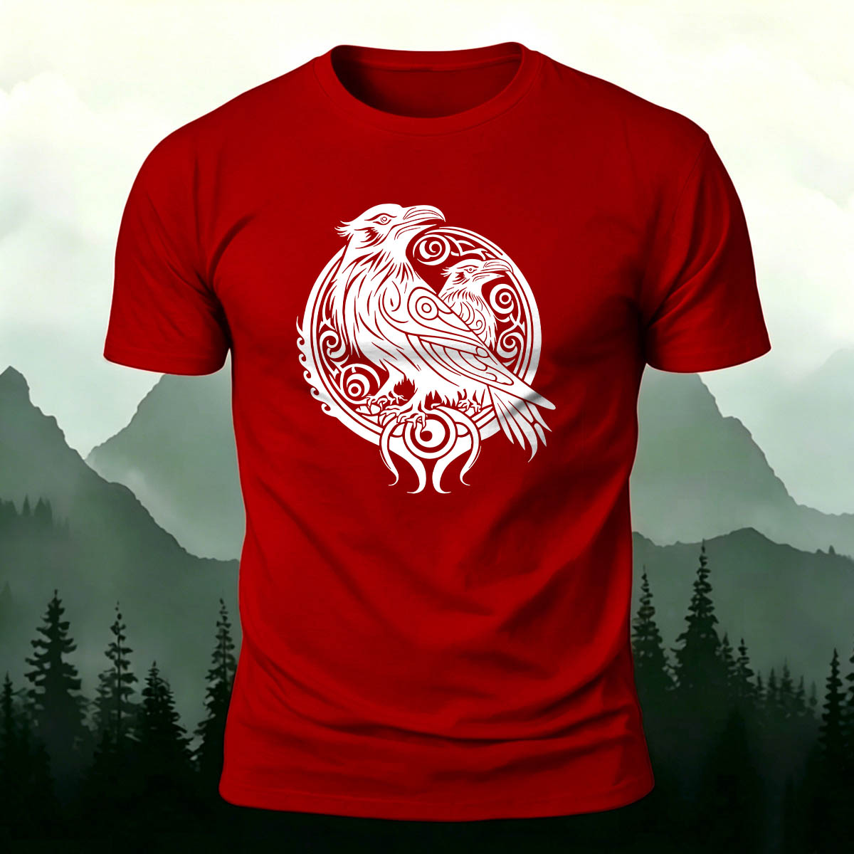 Bird Pattern Casual Natural 100% Cotton T-Shirt