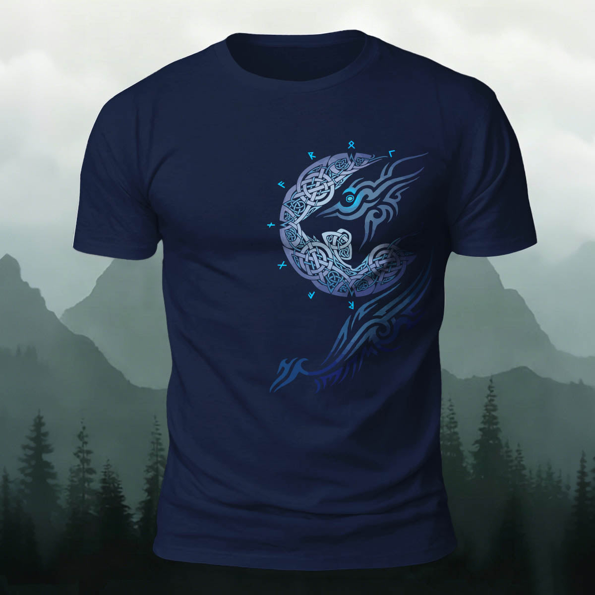 Mythical-Style Totem Print Casual Cotton T-Shirt
