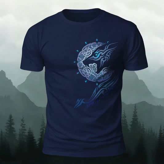 Mythical-Style Totem Print Casual Cotton T-Shirt