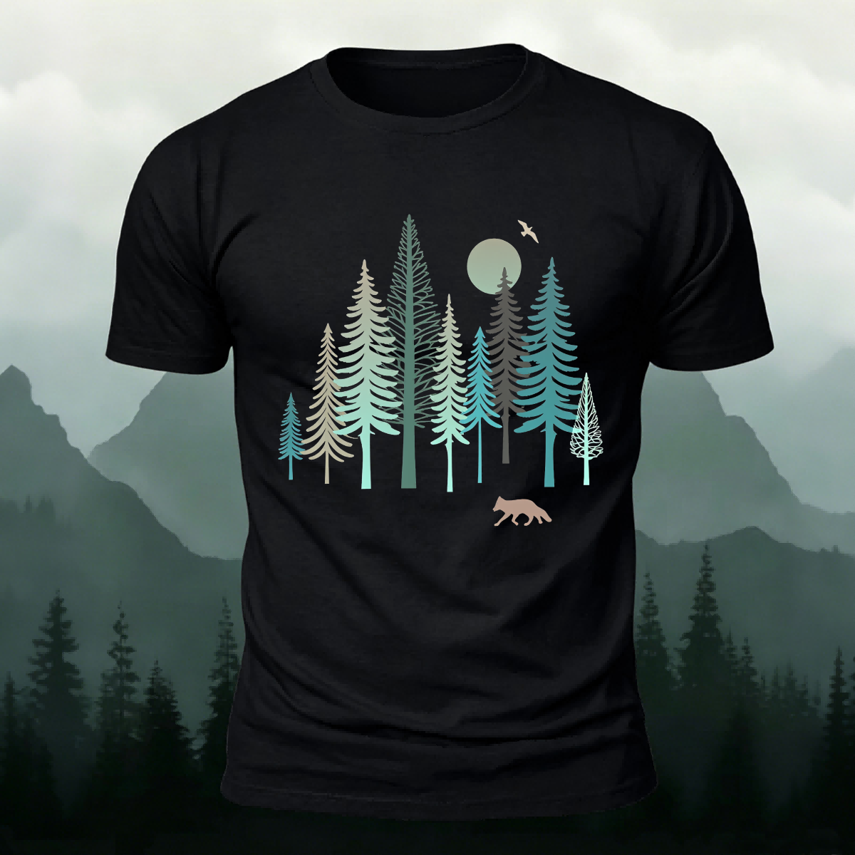 Woodland Pattern Casual Outdoor Soft-touch T-Shirt