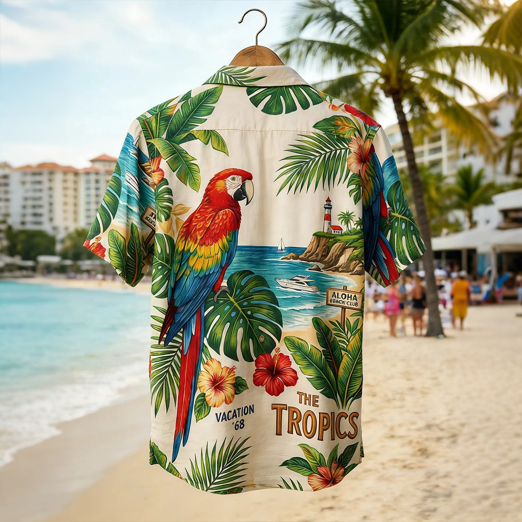 Seaside Pattern Tropical Hawaiian Style Floral Shirt 5