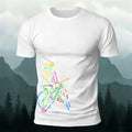 Colorful Lines Cycling Series Printed Cotton T-Shirt