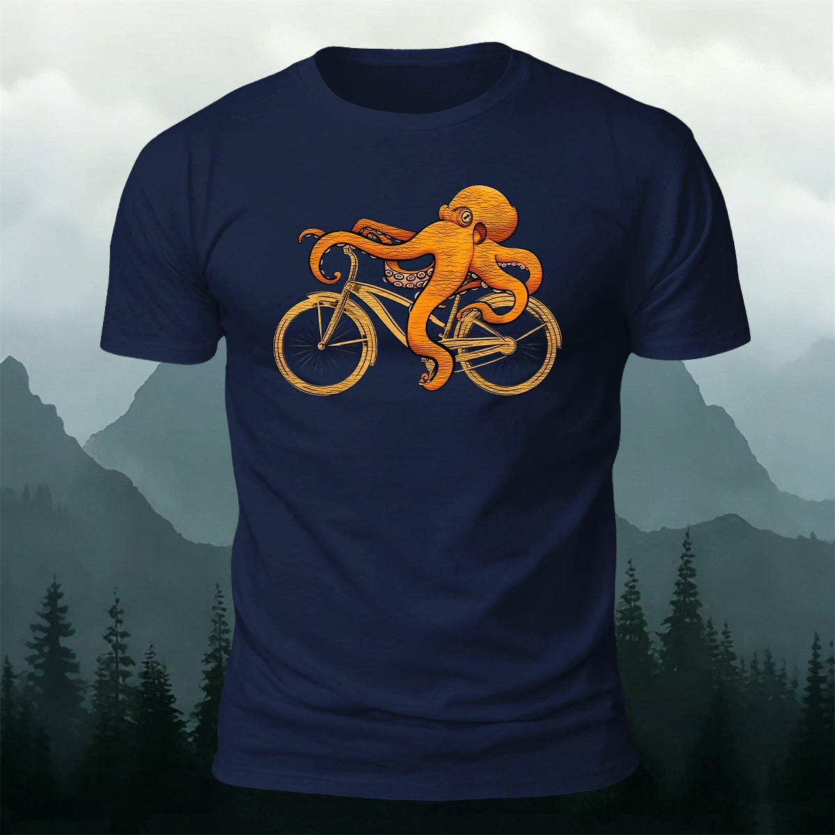 Fun Octopus Natural Casual 100% Cotton T-Shirt