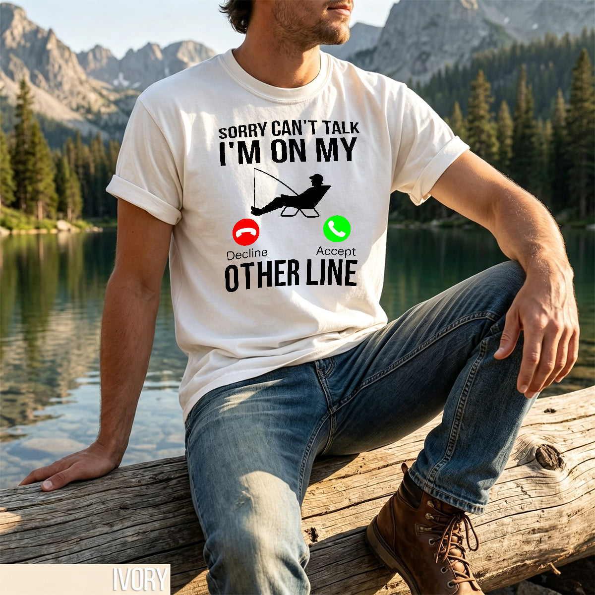 Obsessed with Fishing Pattern Skin-friendly T-shirt