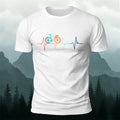 Bicycle Color Print Natural Soft-touch Feel T-Shirt White