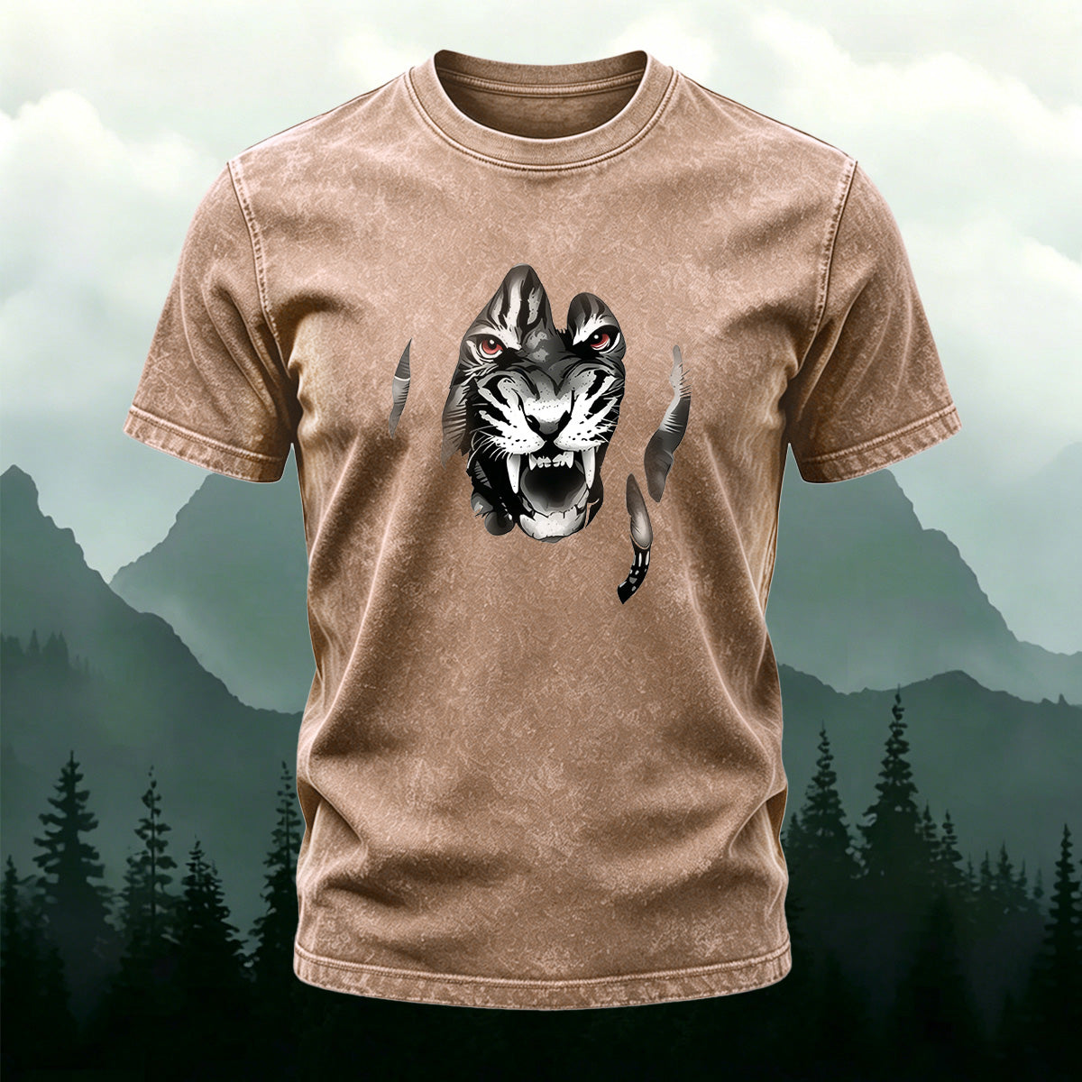 Animal Street Trend Washed Cotton Comfortable T-Shirt