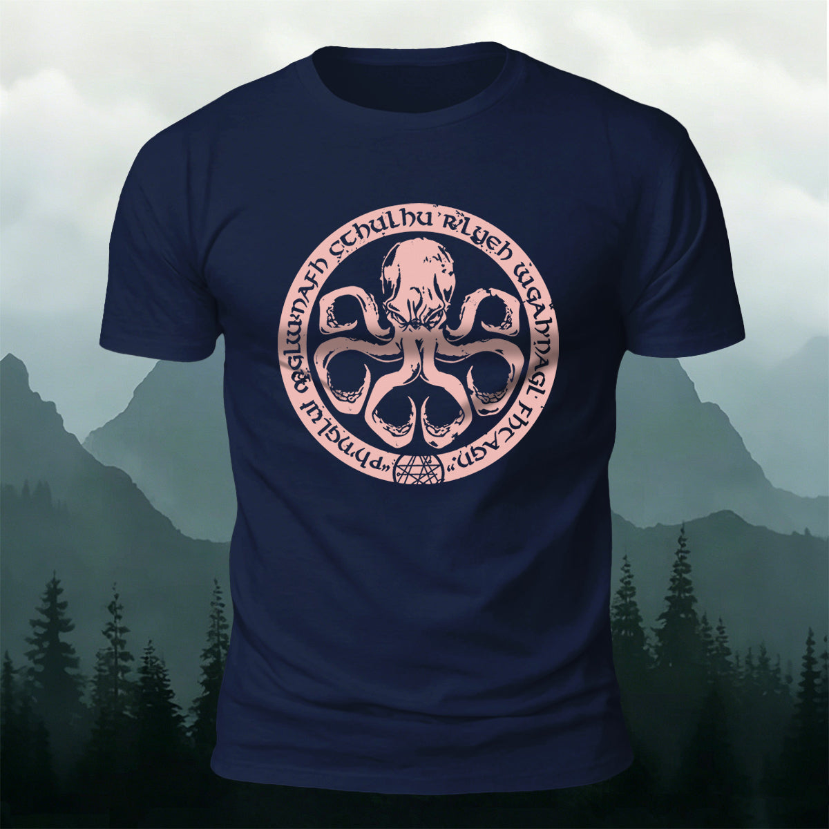 Round Octopus Creative Totem Outdoor Casual Cotton Tee