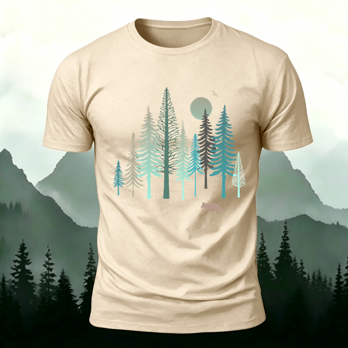 Woodland Pattern Casual Outdoor Soft-touch T-Shirt